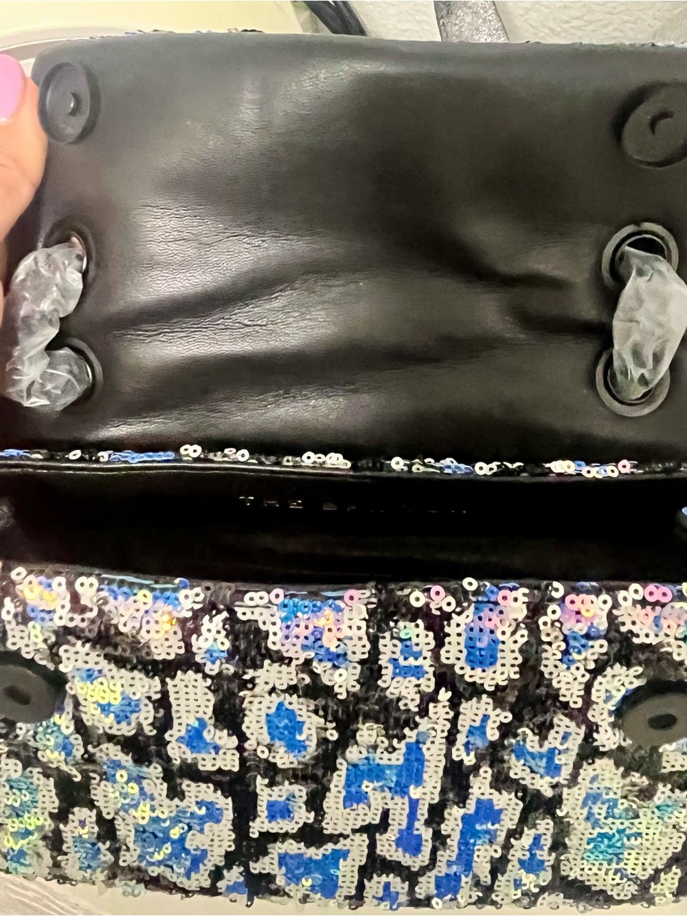 NWT Kurt Geiger London Leopard Pattern Sequined Mini Brixton Shoulder Bag. - Picture 8 of 9